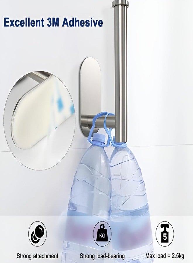 BANZER Self Adhesive Towel Ring Stainless Steel Napkin Towel Hanger for Washbasin Anti Rust Strong Sticker Towel Holder for Bathroom Napkin Holder Bathroom Accessories (Satin) (Regular) - Pack of 2 - Image 3